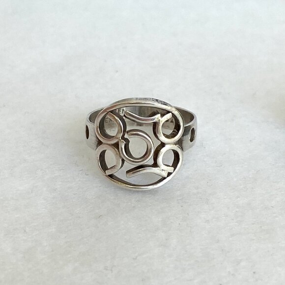 Sterling Silver 925 Mexico Modernist Geometric Scrolling Band Ring Sz 8.75 - Picture 13 of 16